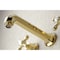 Kingston Brass KS4122AX Metropolitan 2-Handle Wall Mount Bathroom Faucet, Brass KS4122AX - alternate 3